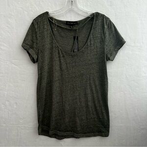 Derek Heart Tee Shirt Women’s Large Green Scoop Neck Soft Casual NWT